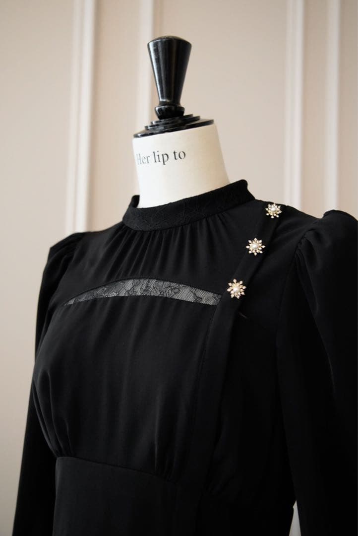 Modern Mademoiselle Back Ribbon Dress 黒