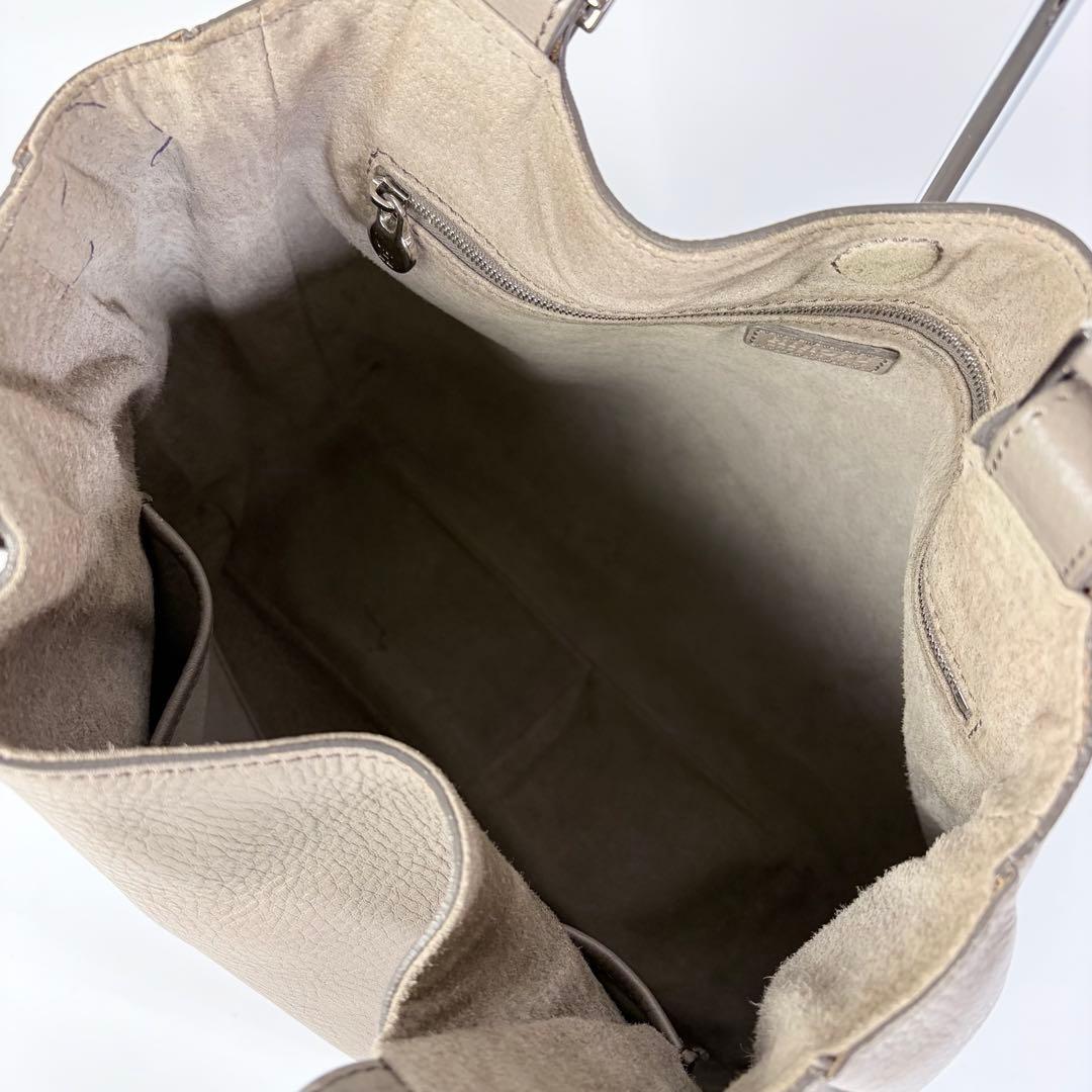 ゆうれい ヒロフSOROソーロM2wayトートグレージュA4可イタリア製