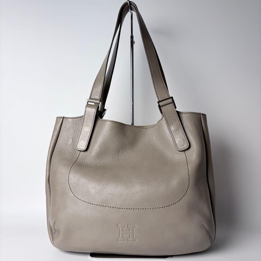 ゆうれい ヒロフSOROソーロM2wayトートグレージュA4可イタリア製