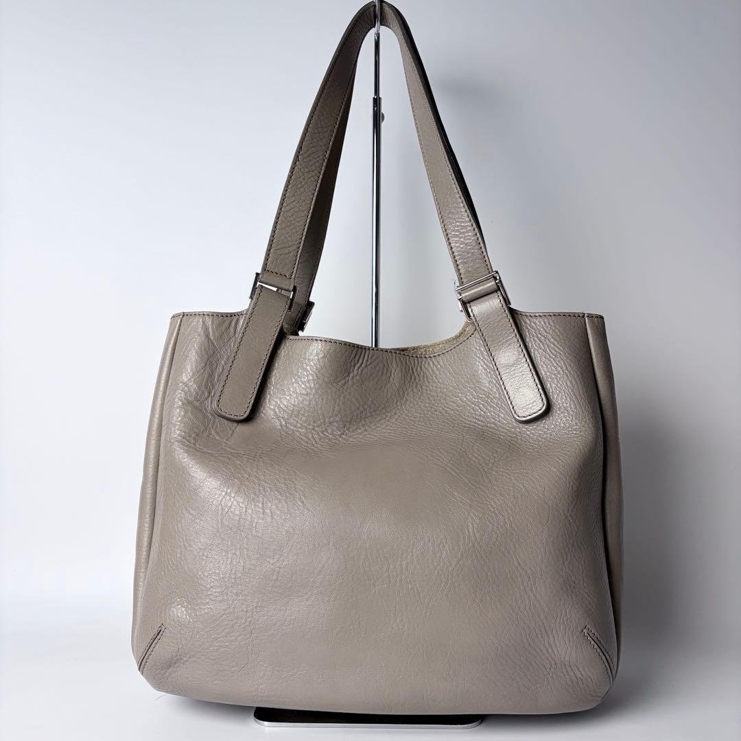 ゆうれい ヒロフSOROソーロM2wayトートグレージュA4可イタリア製