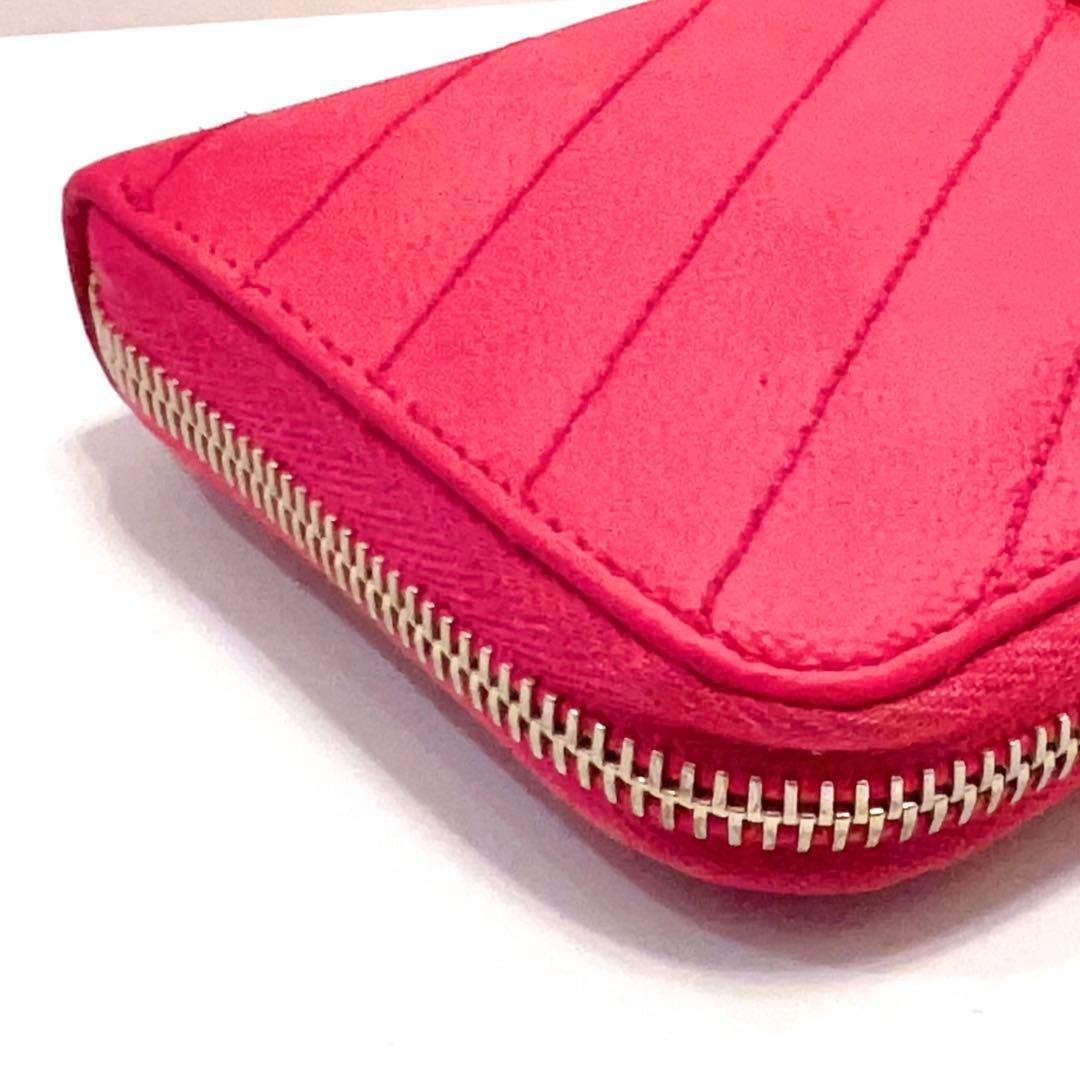 サンローラン 長財布 カサンドラ ラウンドファスナー キャビアスキン ピンク