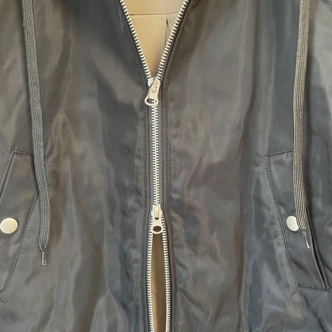 【新品】モニーレ タフタ チュール パーカー 中綿ベスト ダブルジップ ブラック