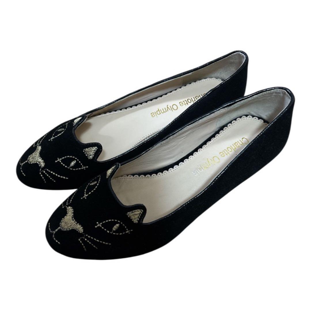 極美品 Charlotte Olympia キティフラット 37 刺繍 パンプス