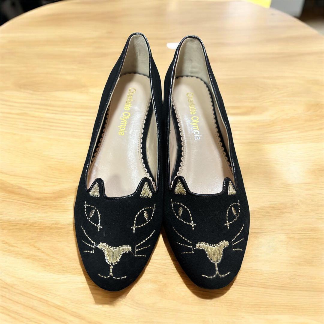 極美品 Charlotte Olympia キティフラット 37 刺繍 パンプス