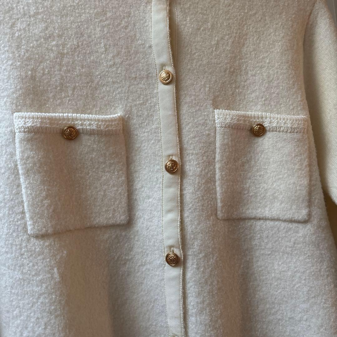 23区 ノーカラージャケット ホワイト　9号　38