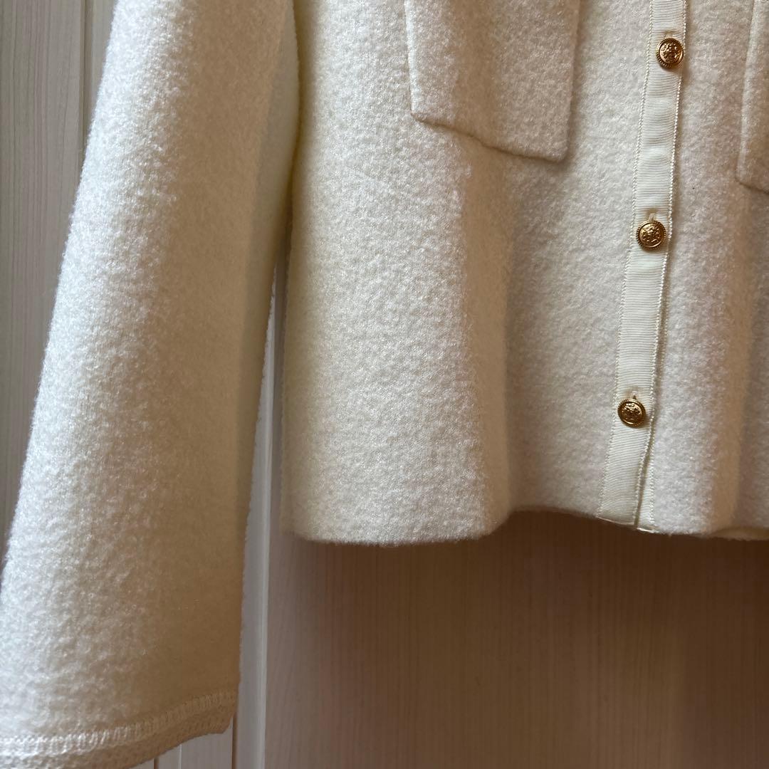 23区 ノーカラージャケット ホワイト　9号　38