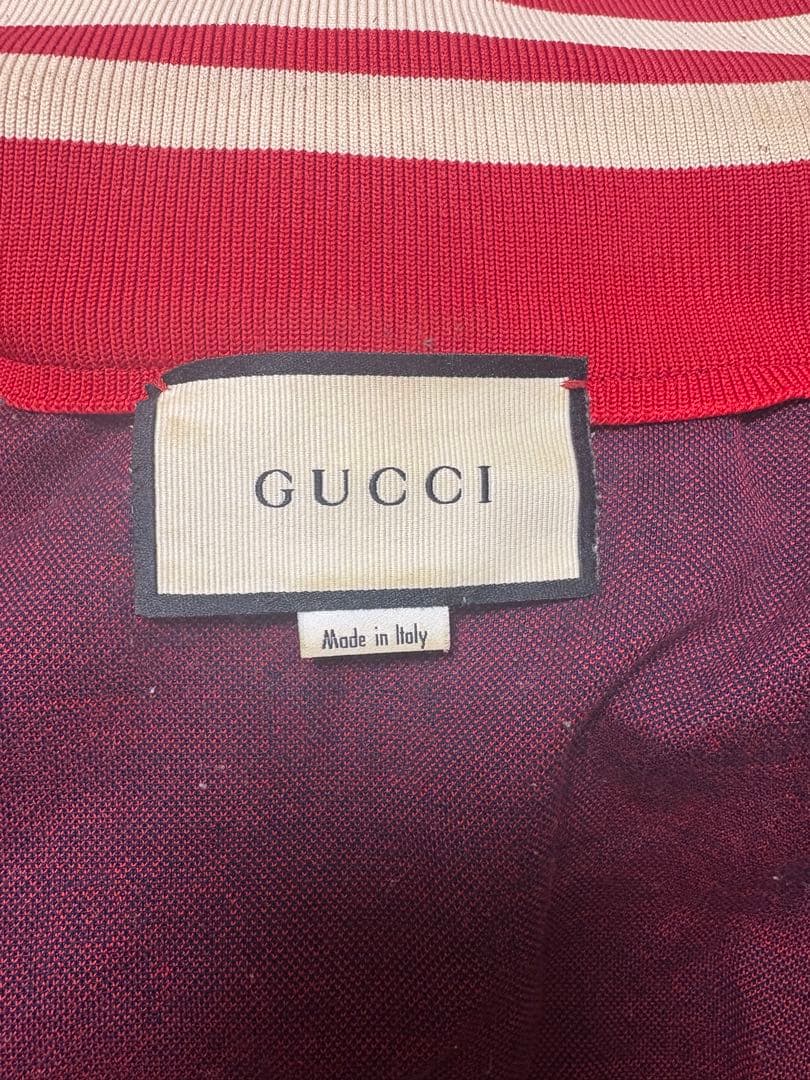 Gucci GGロゴ ジップアップジャケット ネイビー/レッド