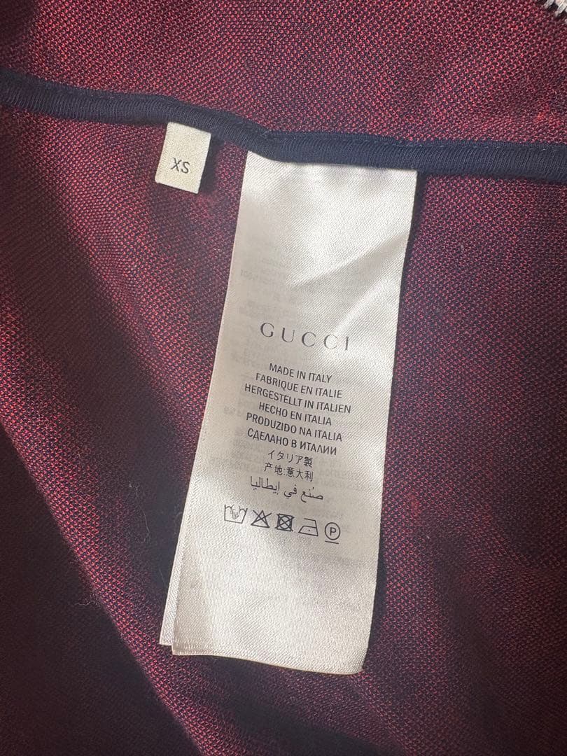 Gucci GGロゴ ジップアップジャケット ネイビー/レッド