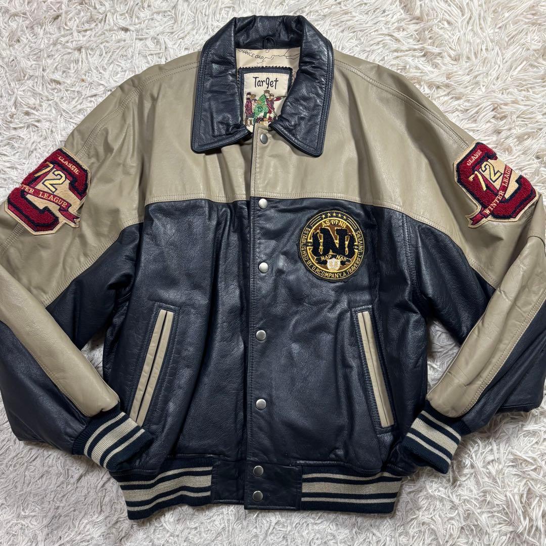ギンシャリ様　Target ターゲット　スタジャン　リアルレザー　刺繍　LL