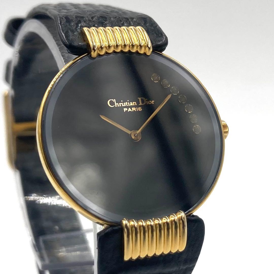【稼動】 ディオール 腕時計 バギラ 7P ダイヤ クォーツ サファイヤガラス