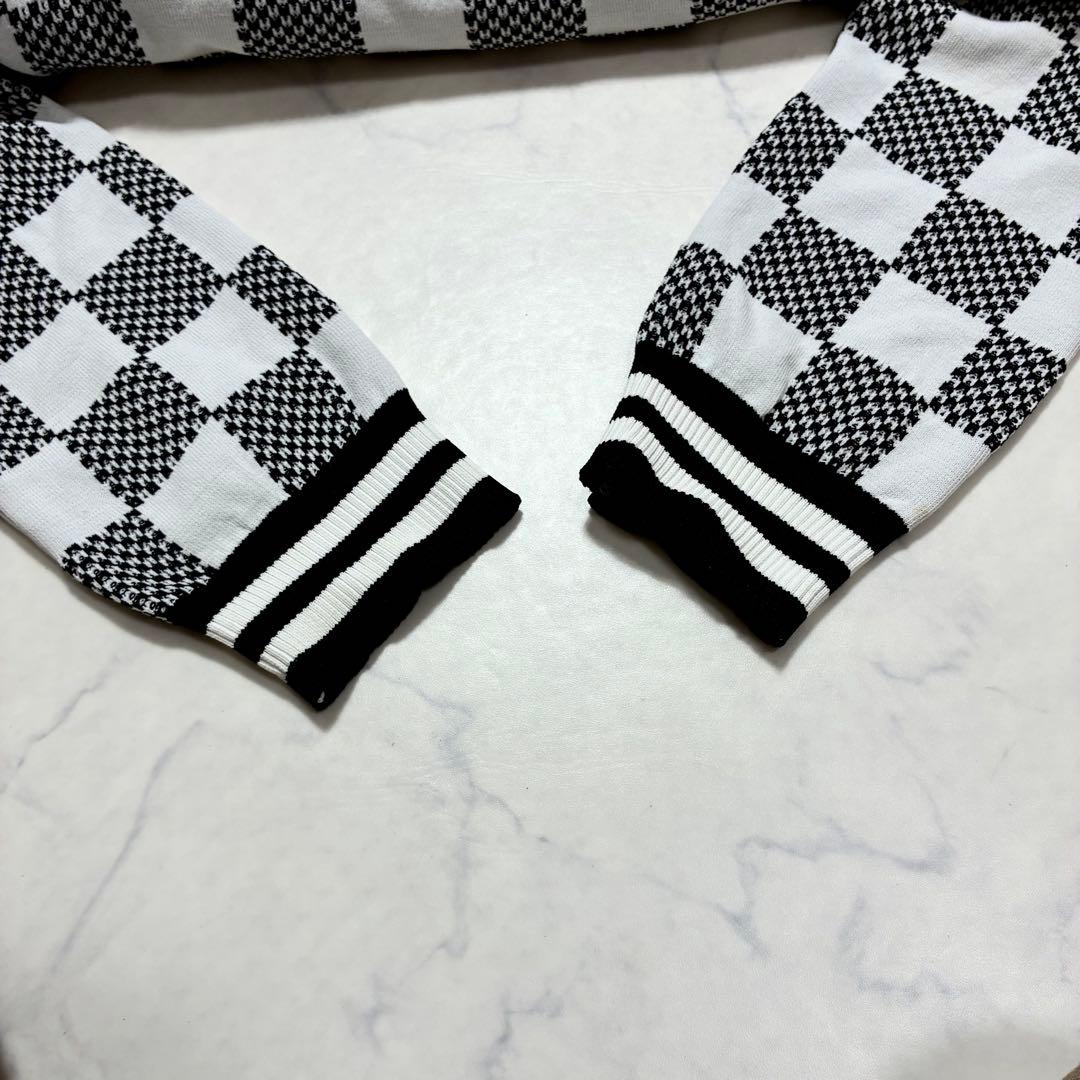 PEARLY GATES ドライバーズニット ジャケット チェック柄 L 白