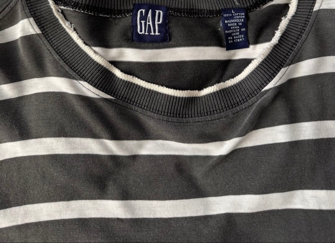 90s GAP ロンT ロング Tシャツ ボーダー フェード ボロ
