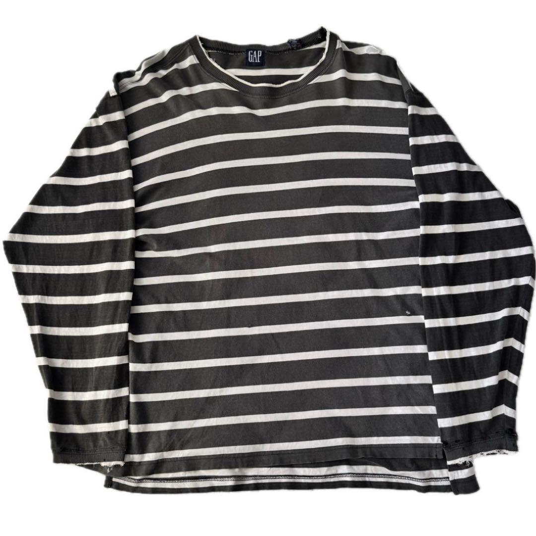 90s GAP ロンT ロング Tシャツ ボーダー フェード ボロ