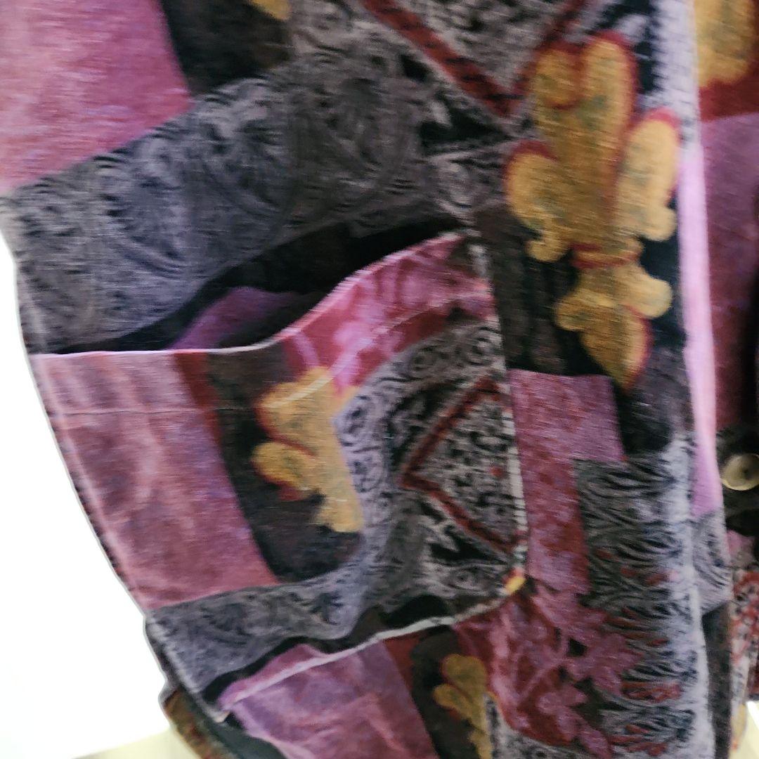 総柄着物ジャケット黒紫フェノメノンHUFメゾンスペシャルneonsign