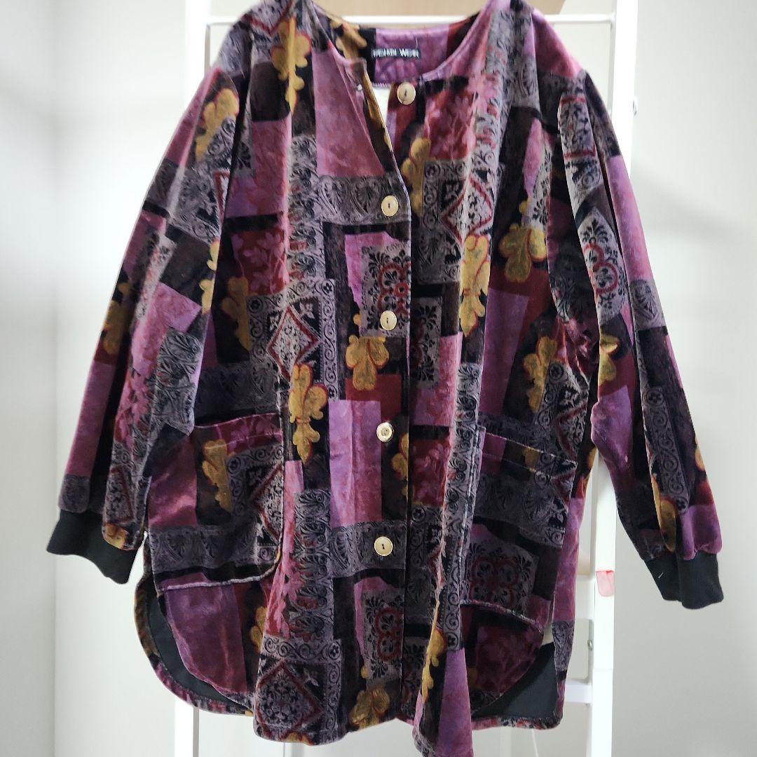 総柄着物ジャケット黒紫フェノメノンHUFメゾンスペシャルneonsign