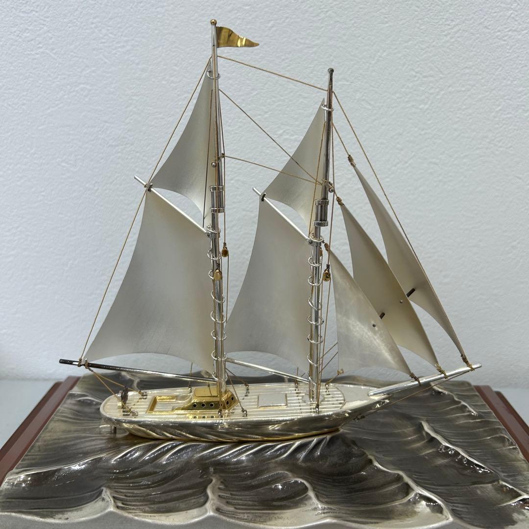 銀製ヨットsilver(960)ショーケース付き