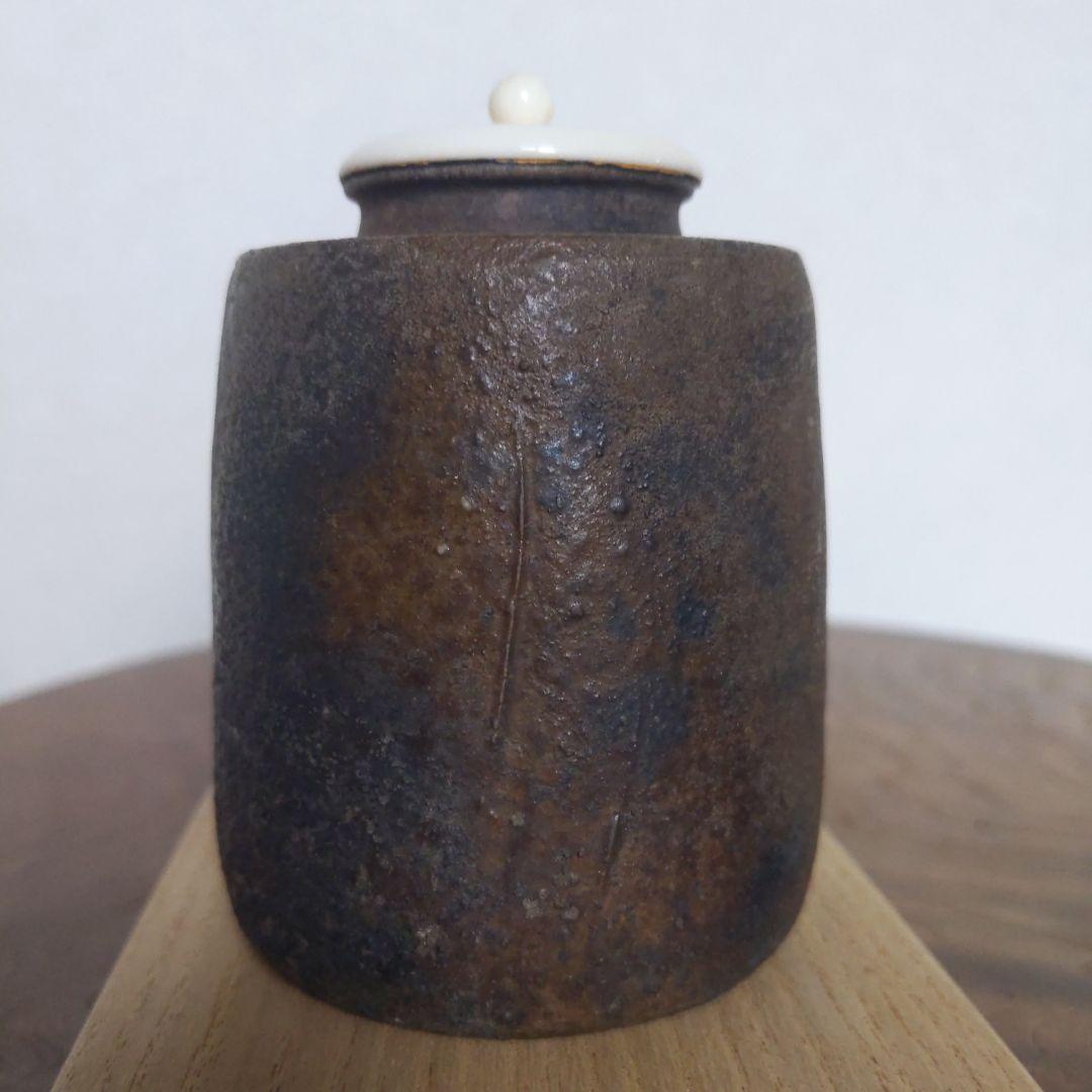 茶道具　備前焼　肩衝茶入　伊勢崎満　作　仕履付　表千家　裏千家　【匿名配送】