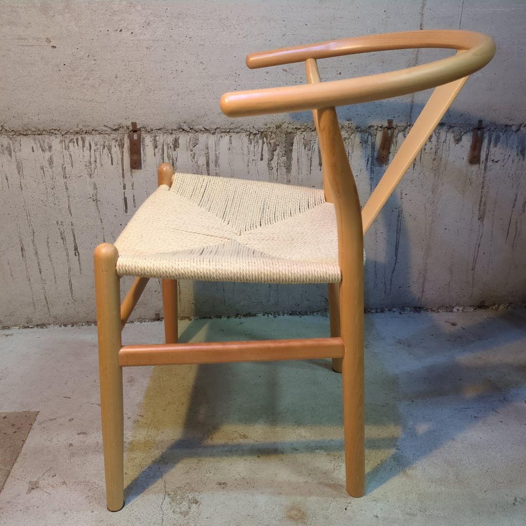美品！ペーパーコード 天然木アームチェア ダイニングチェア Yチェア風 曲木 ③