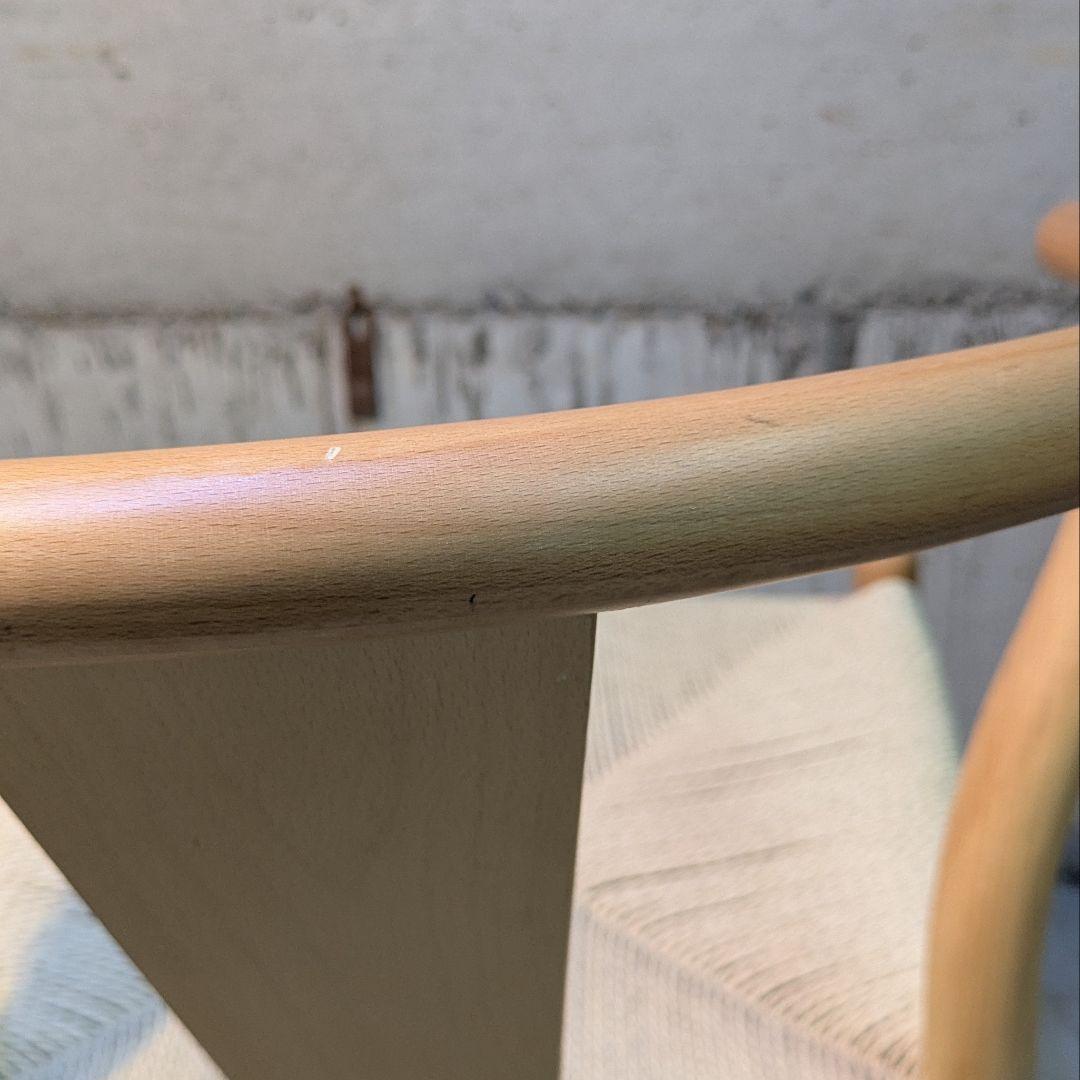 美品！ペーパーコード 天然木アームチェア ダイニングチェア Yチェア風 曲木 ③