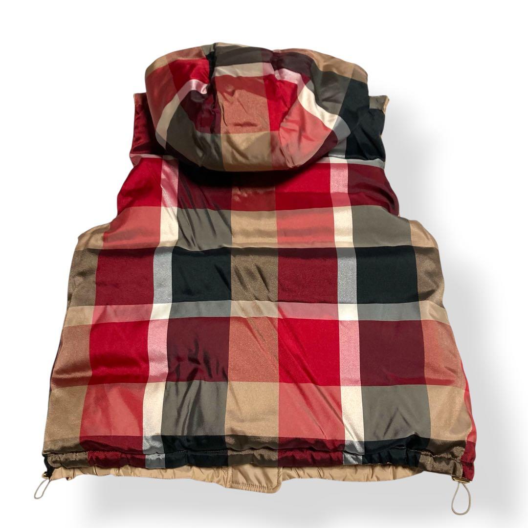 美品★リバーシブル ブルーレーベルクレストブリッジ ダウンベスト メガチェック