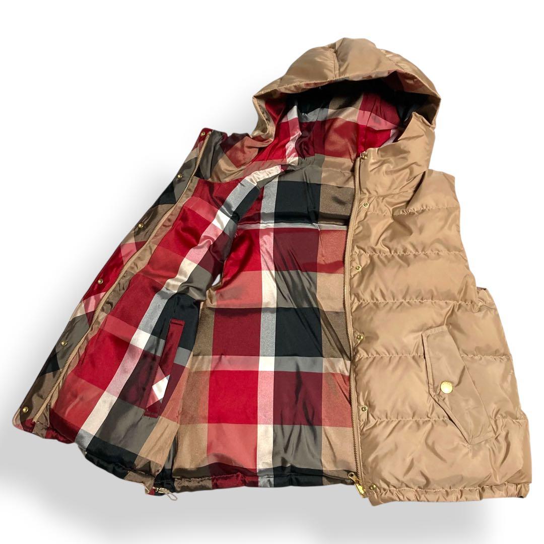 美品★リバーシブル ブルーレーベルクレストブリッジ ダウンベスト メガチェック
