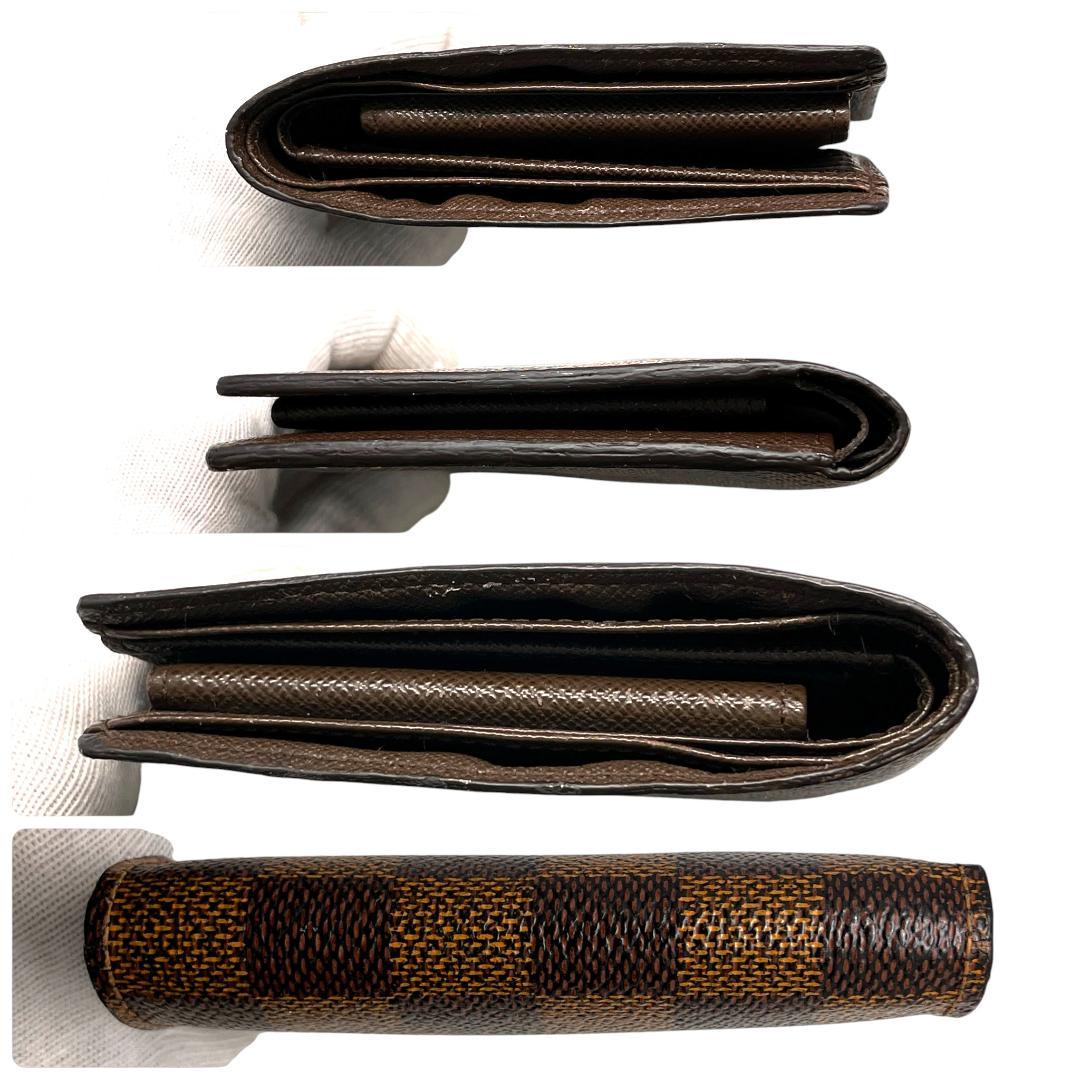 とどこ様　ルイヴィトン ダミエエベヌ 二つ折り財布　ポルトフォイユマルコ