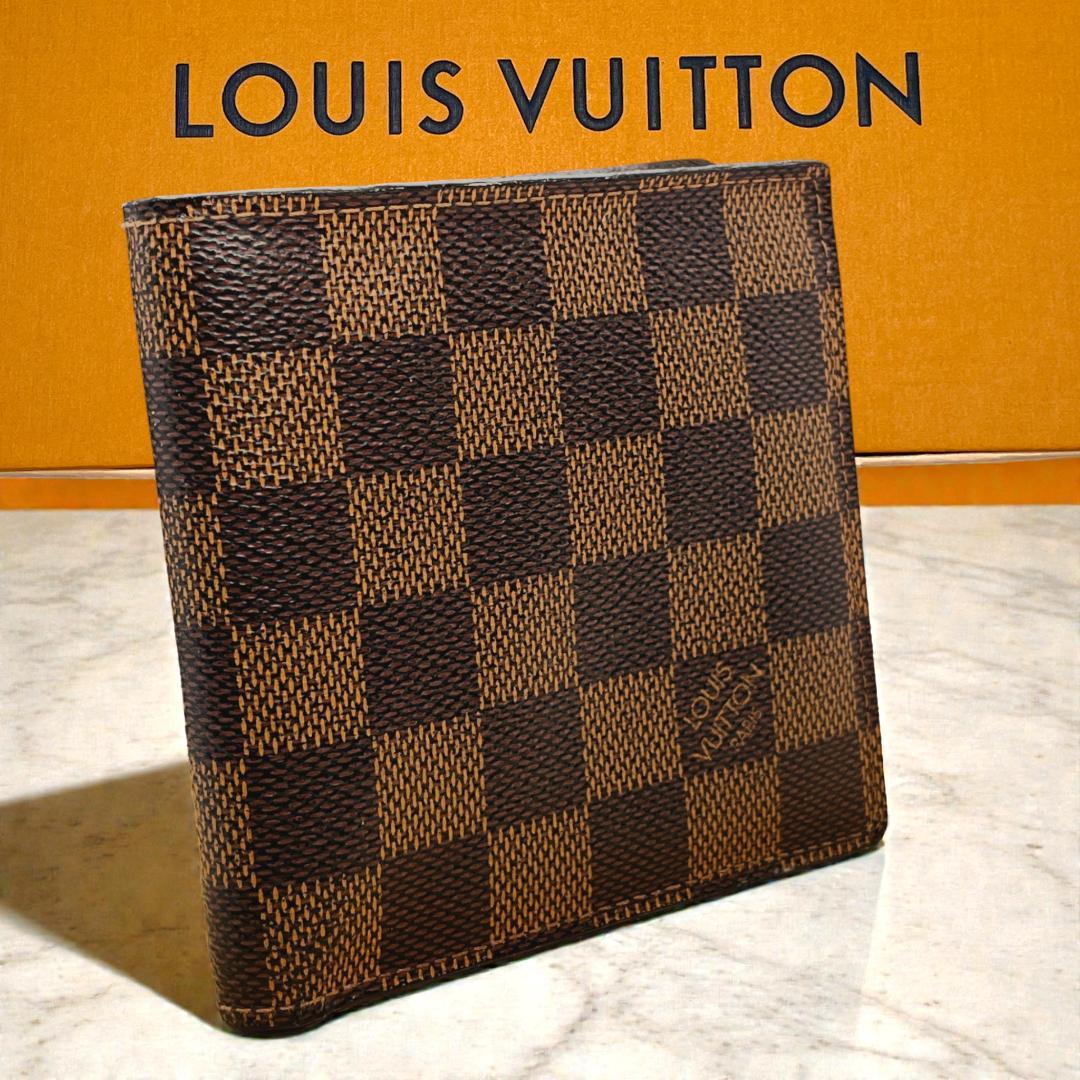 とどこ様　ルイヴィトン ダミエエベヌ 二つ折り財布　ポルトフォイユマルコ