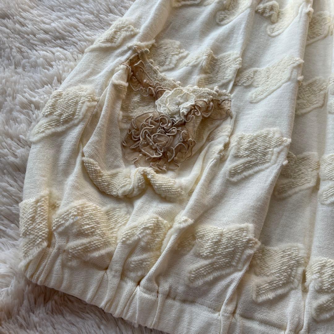 今里さくら さえら ヒスクローネ フラワー刺繍 ルームウェア