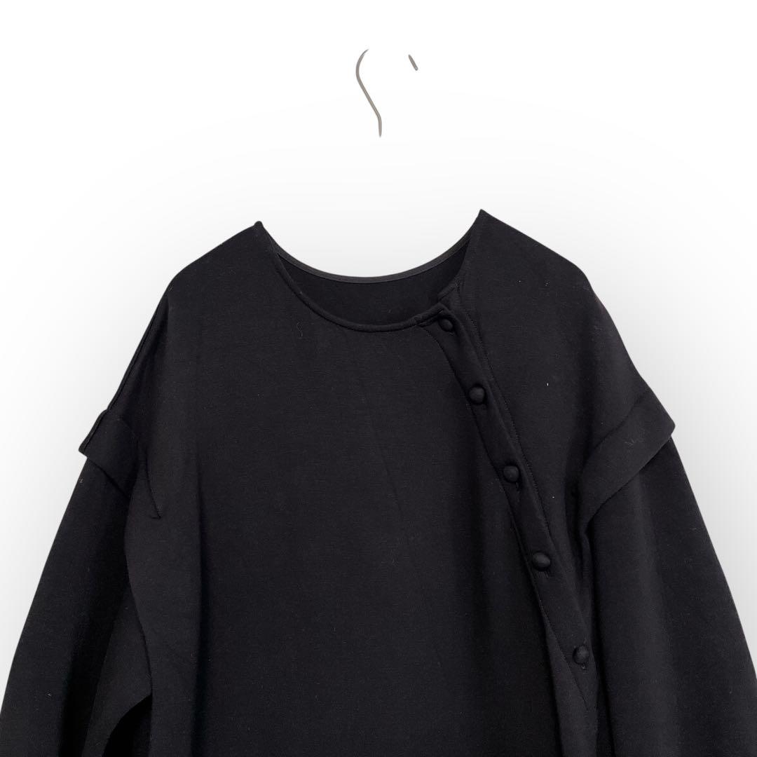 PERNA ダンボールニット サロペット オールインワン 黒