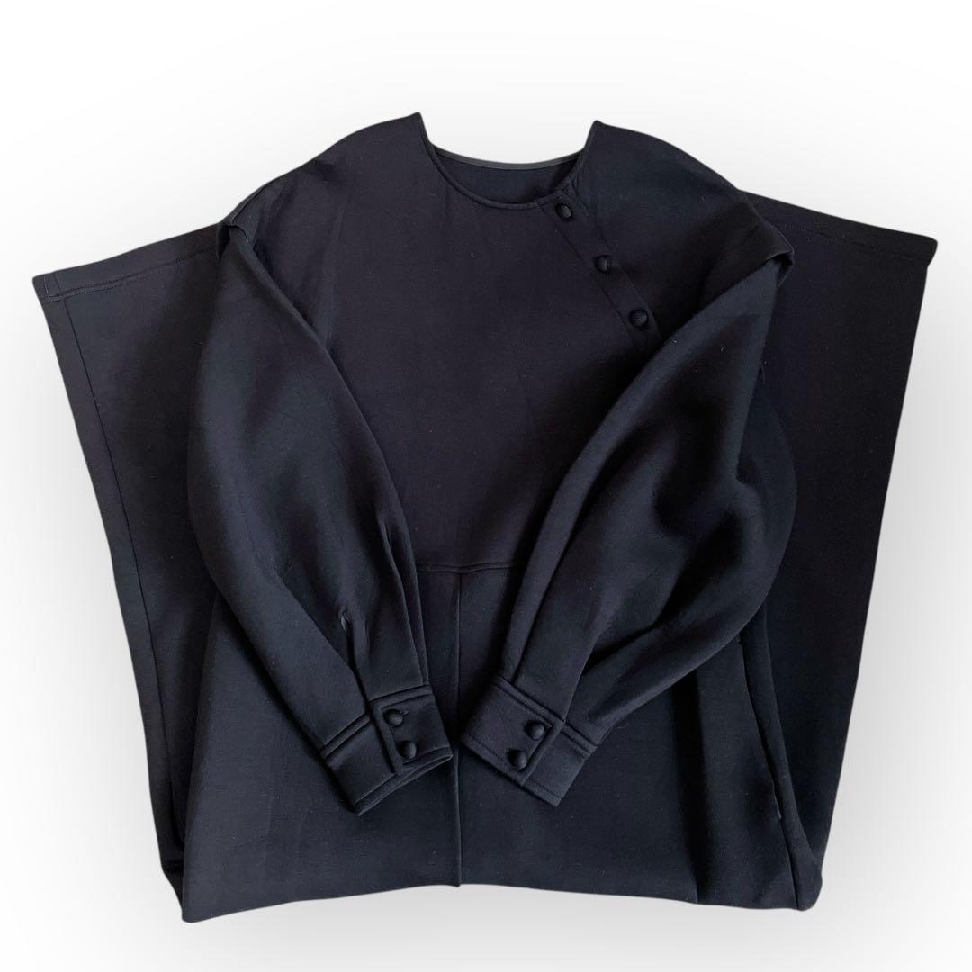 PERNA ダンボールニット サロペット オールインワン 黒