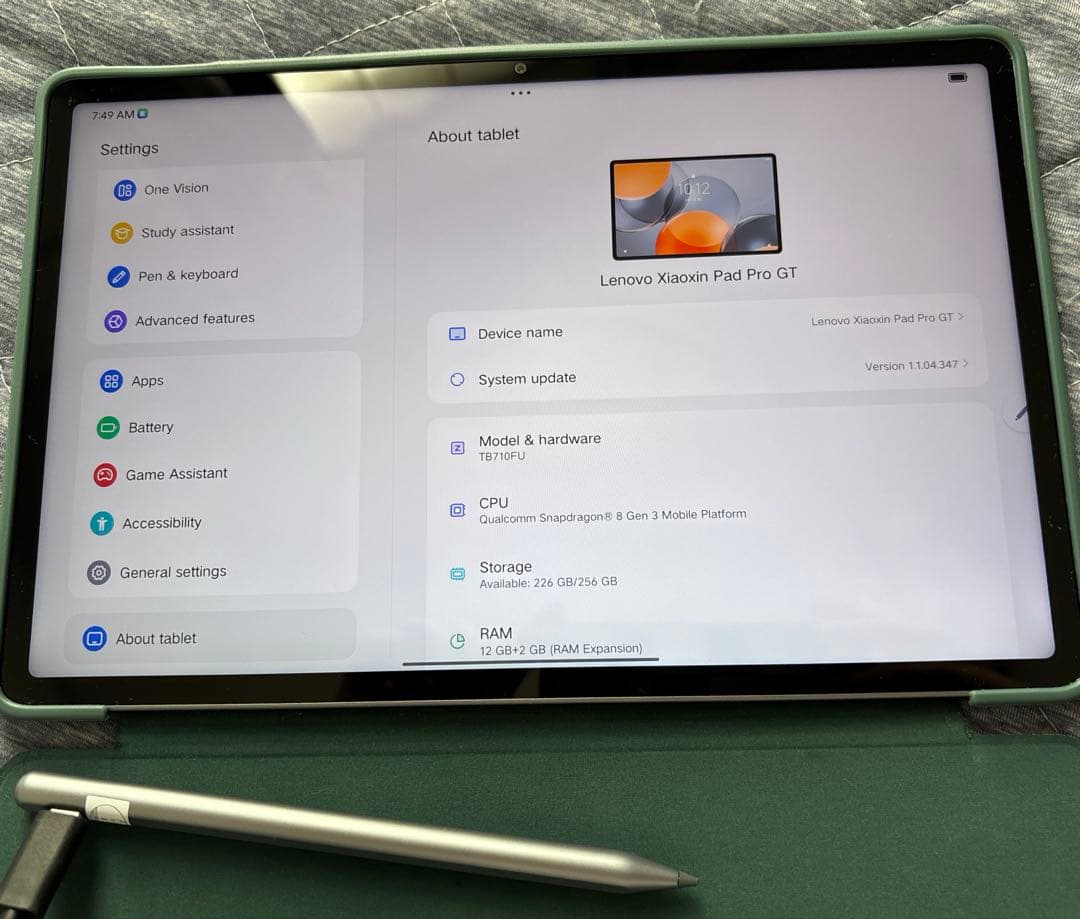 Lenovo Xiaoxin pad pro gt 256gb 12gb ペン付