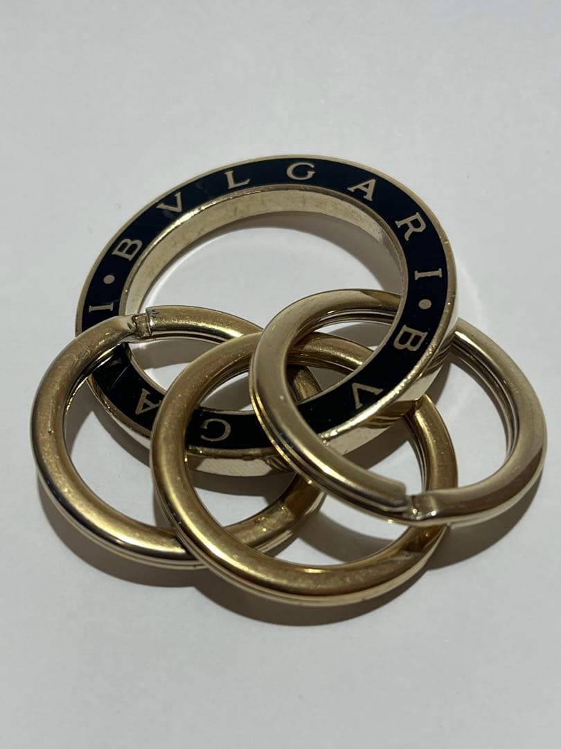 BVLGARI 3連 キーリング キーホルダー ゴールド・ブラック