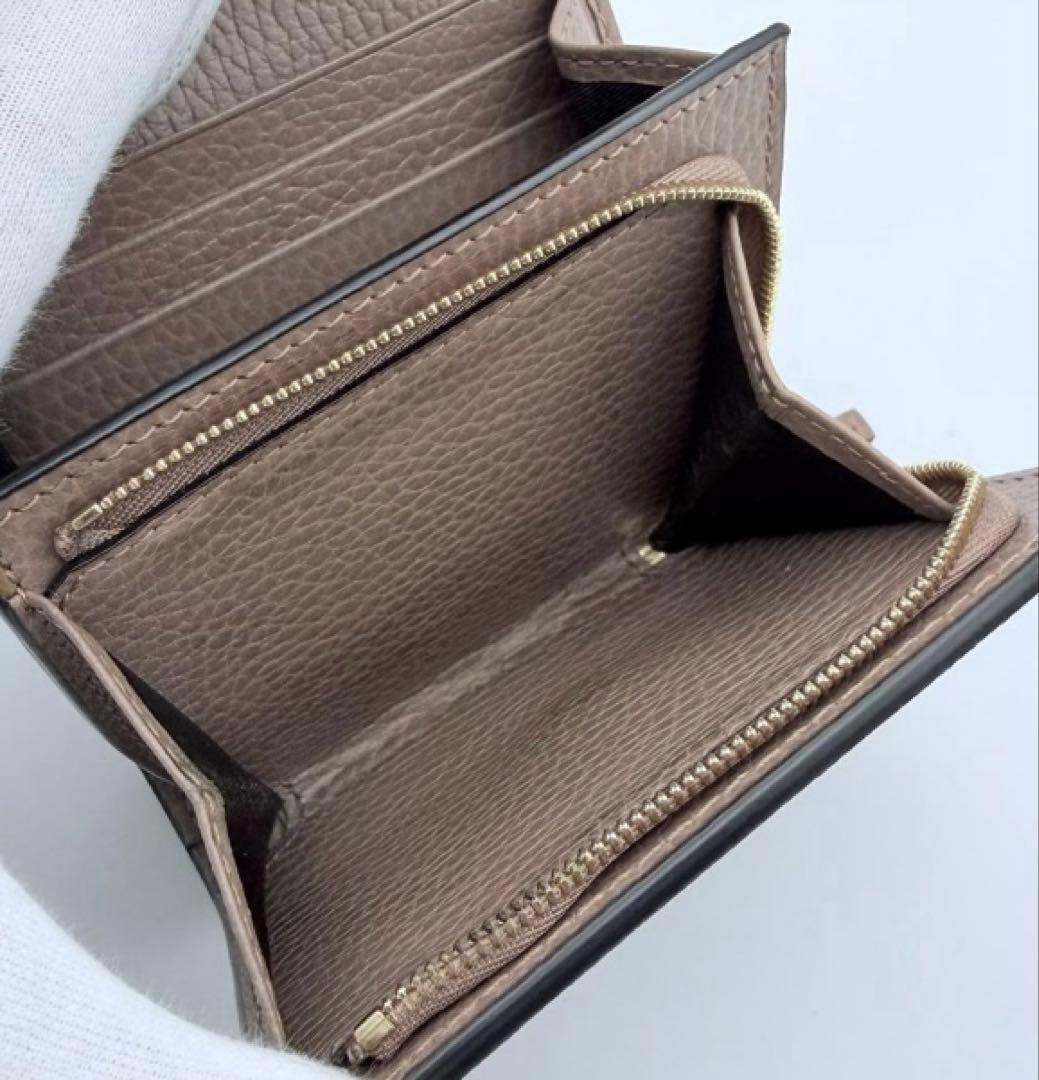 【最終値下げ】GUCCI マーモント　コンパクトウォレット　ダスティピンク　美品