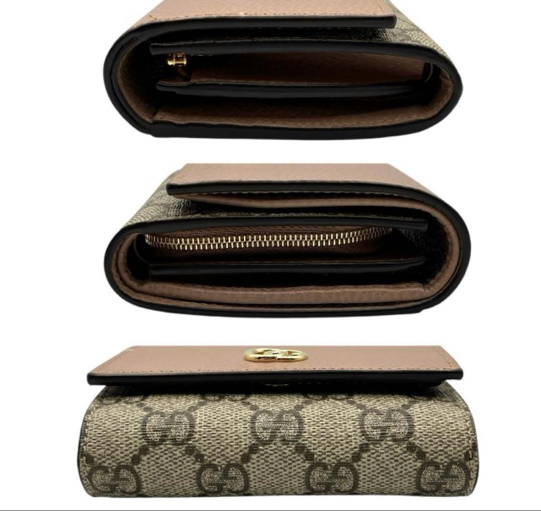 【最終値下げ】GUCCI マーモント　コンパクトウォレット　ダスティピンク　美品