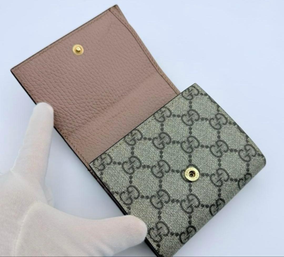 【最終値下げ】GUCCI マーモント　コンパクトウォレット　ダスティピンク　美品