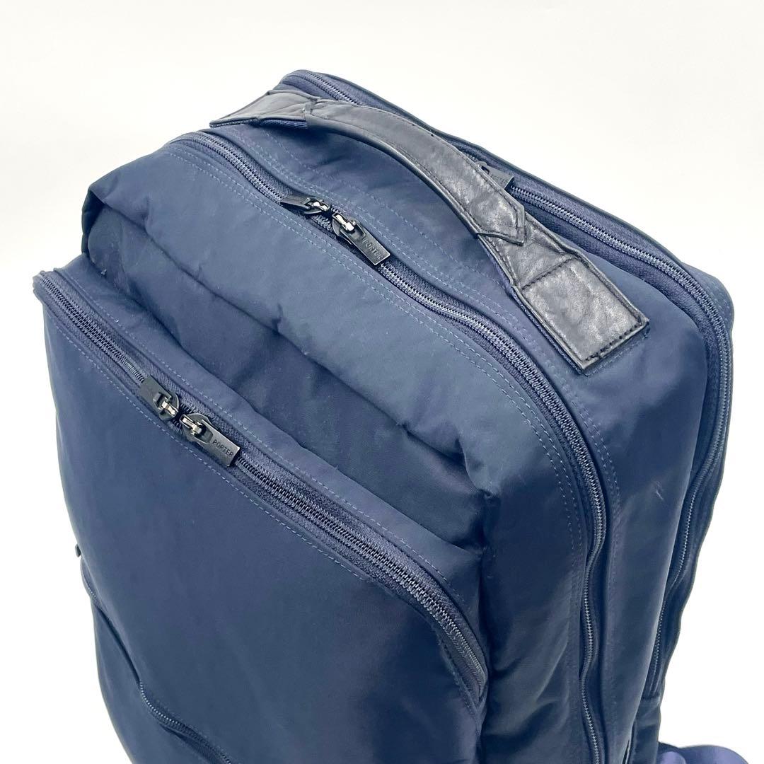 【美品】PORTER TIME ポーター タイム バッグパック ビジネスネイビー