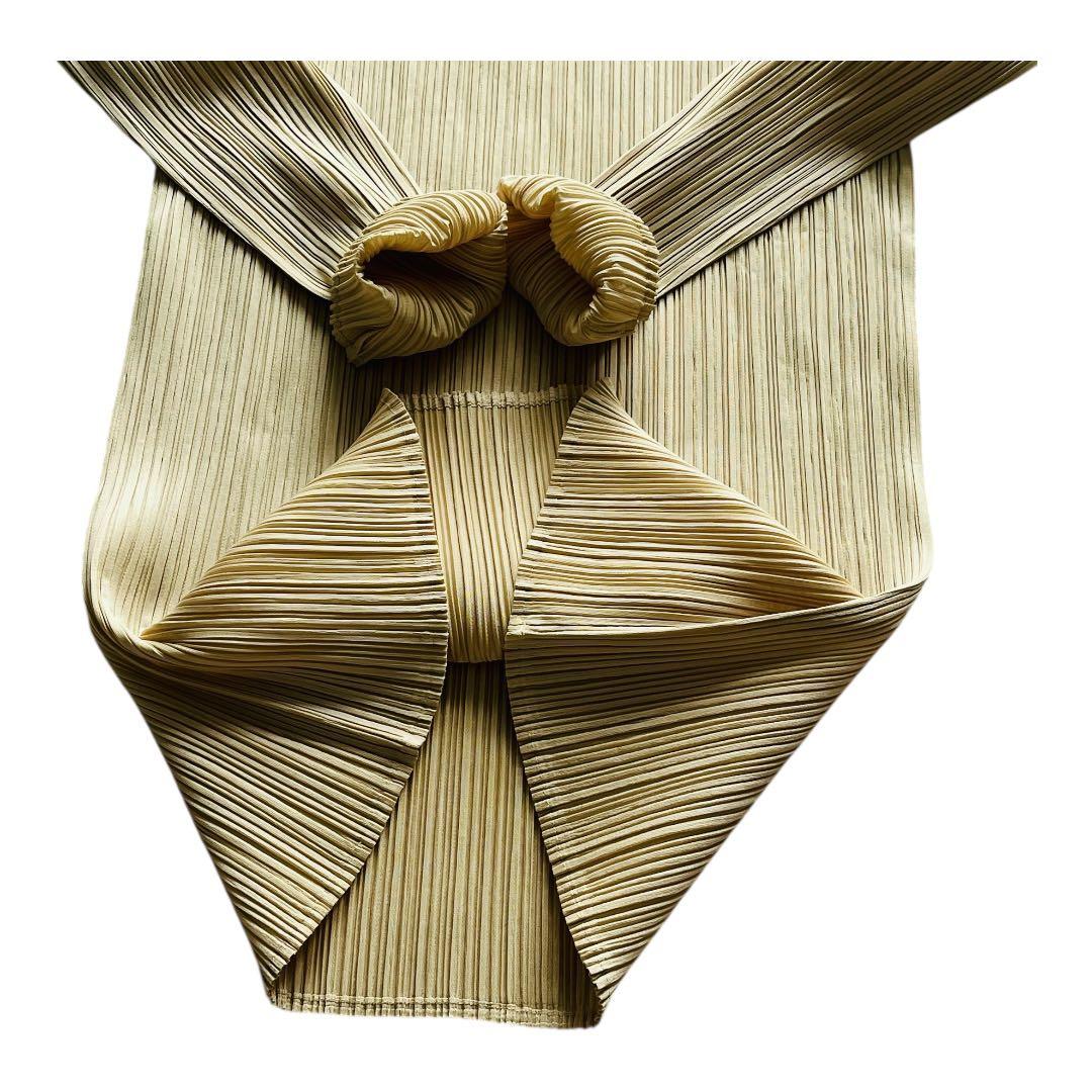 PLEATS PLEASE 長袖ハイネック ベージュ 冬も暖か 重ね着楽ちん✨