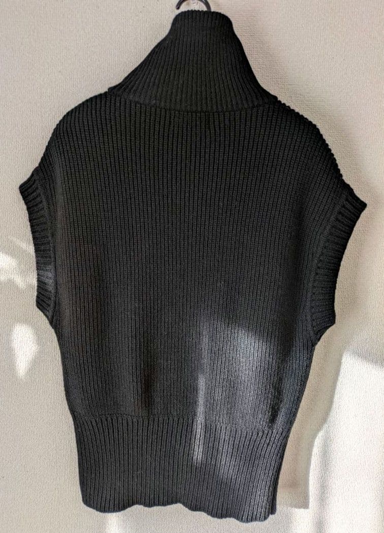 CLANE　ジップカラーニットベスト　ハイネック　ダブルジップ　黒　サイズ1