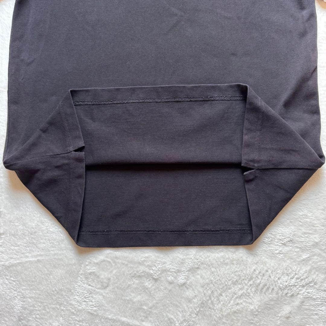 MONCLER モンクレール 半袖 ポロシャツ ロゴワッペン 鹿子 黒 衿白 S