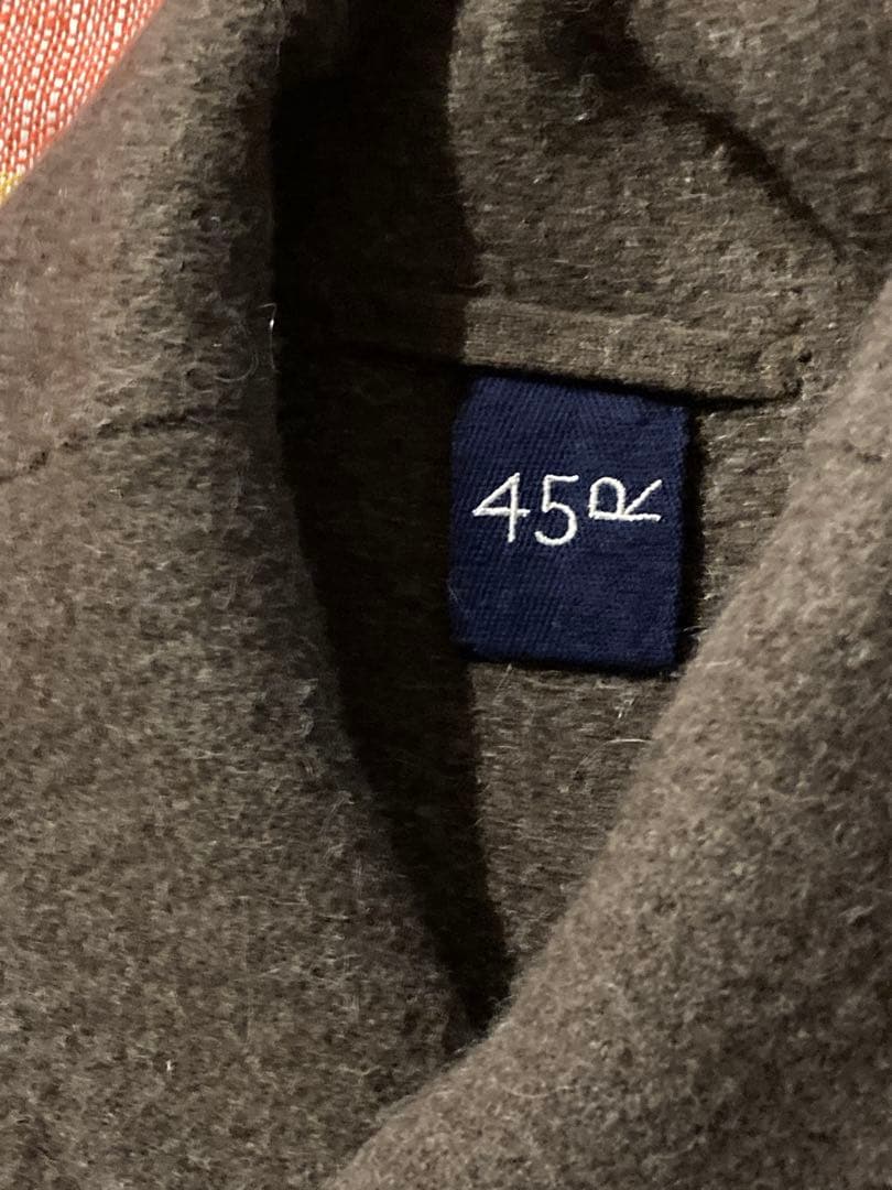 45R ウール ダブルブレストピーコート ブラウン