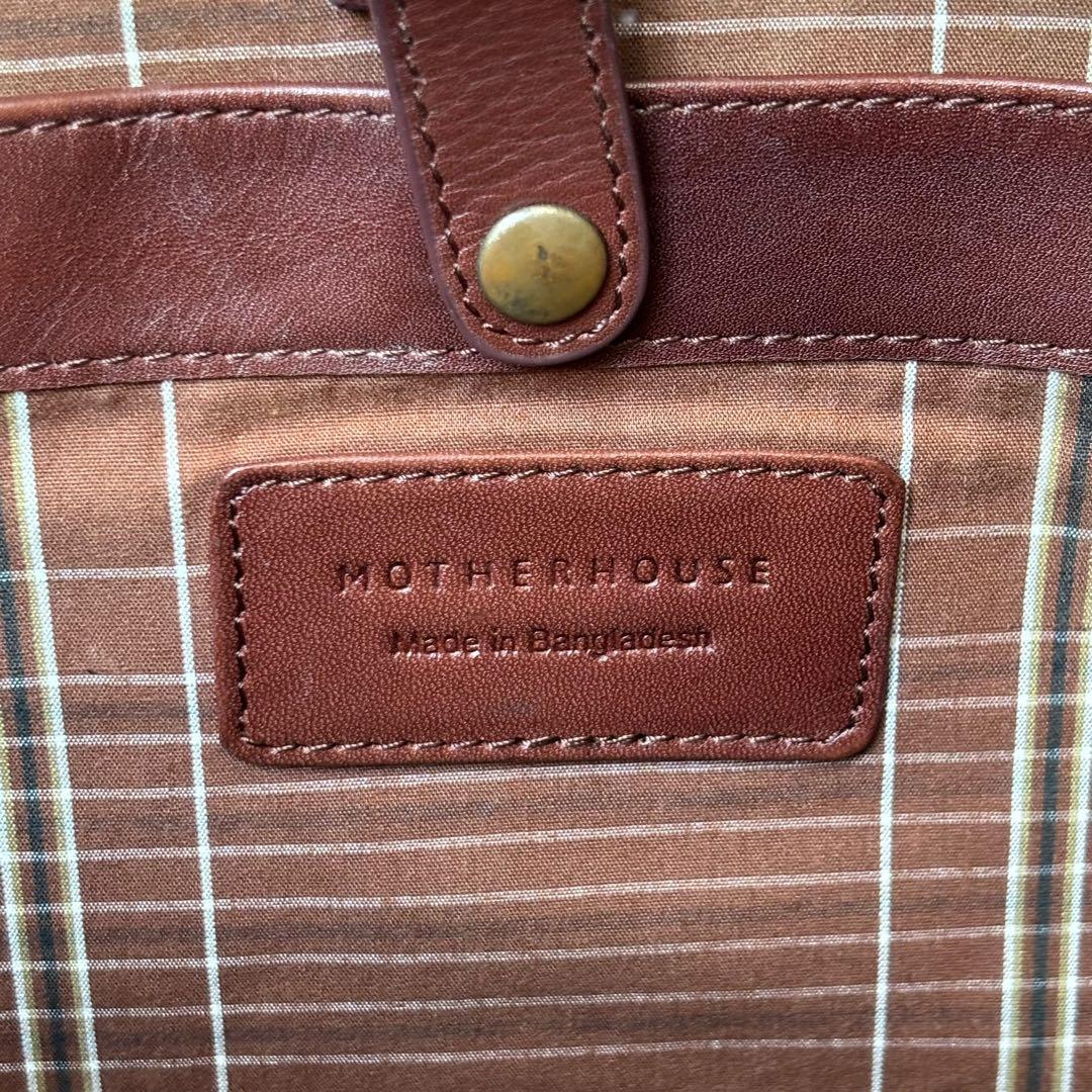 【美品】 マザーハウス トートバッグ レザー 肩掛け A4 キャメル ビジネス