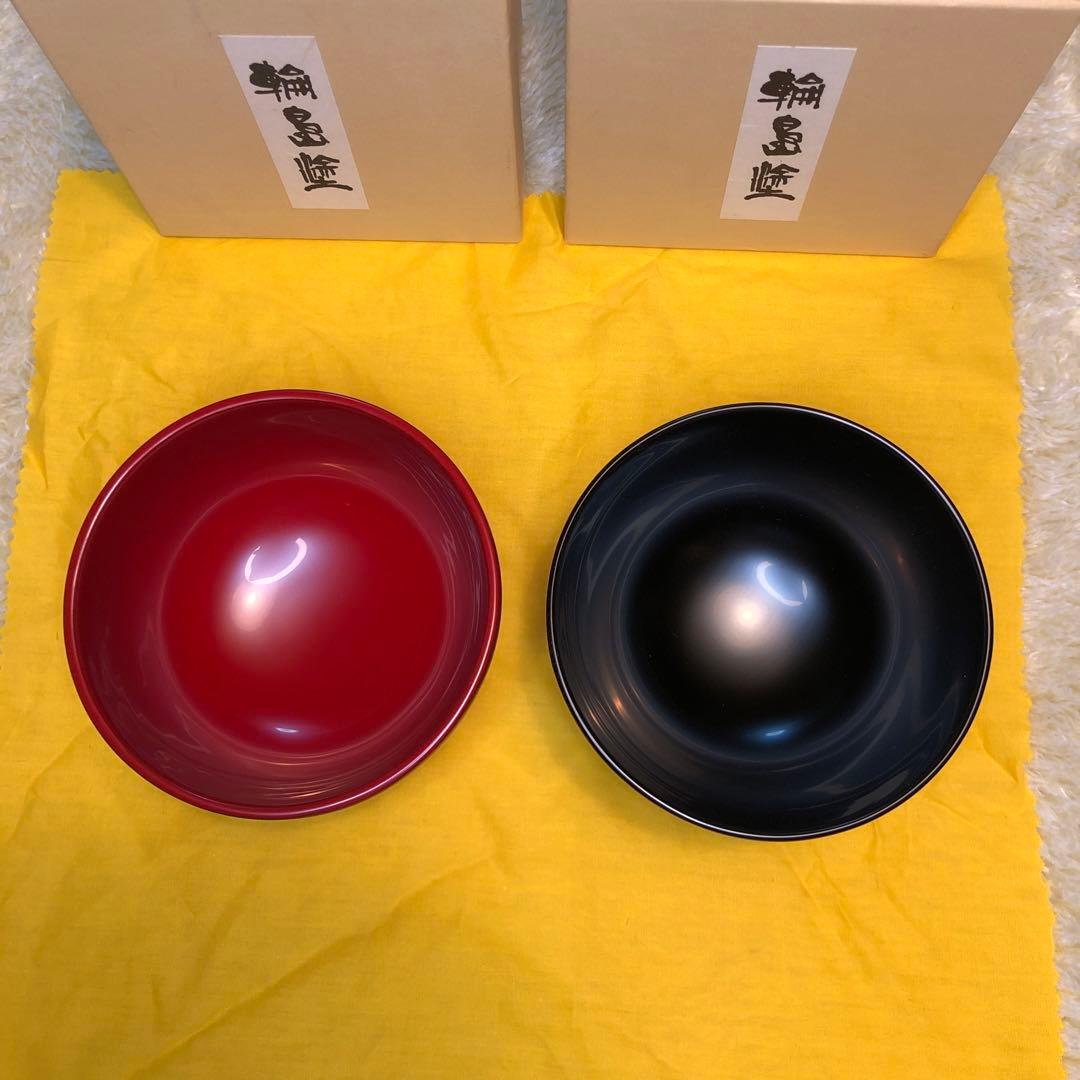 輪島塗 合鹿椀 大向高洲堂 汁椀 お椀 黒塗 朱塗 小 夫婦椀 箱入り