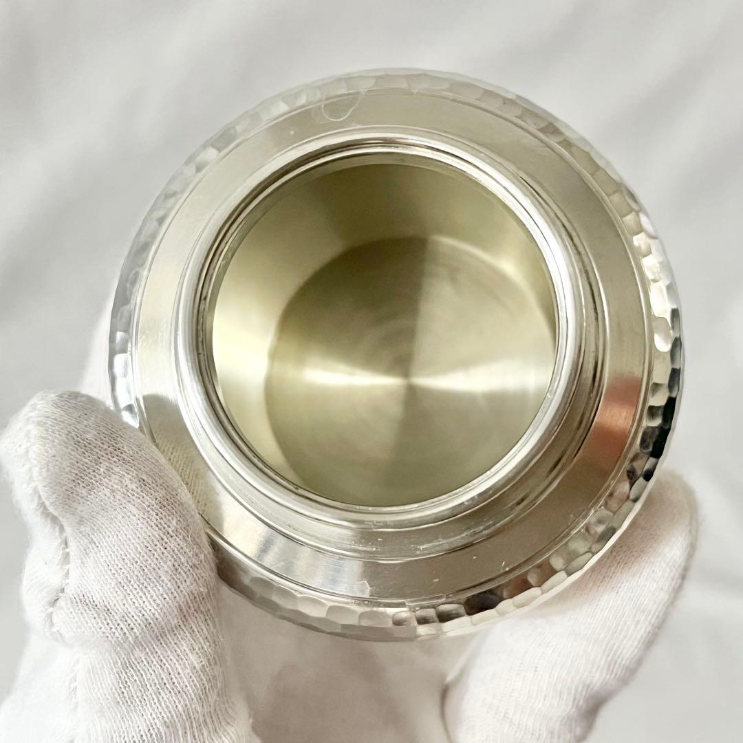 煎茶道具　錫半製　精錫　鎚目　茶壷　茶心壷