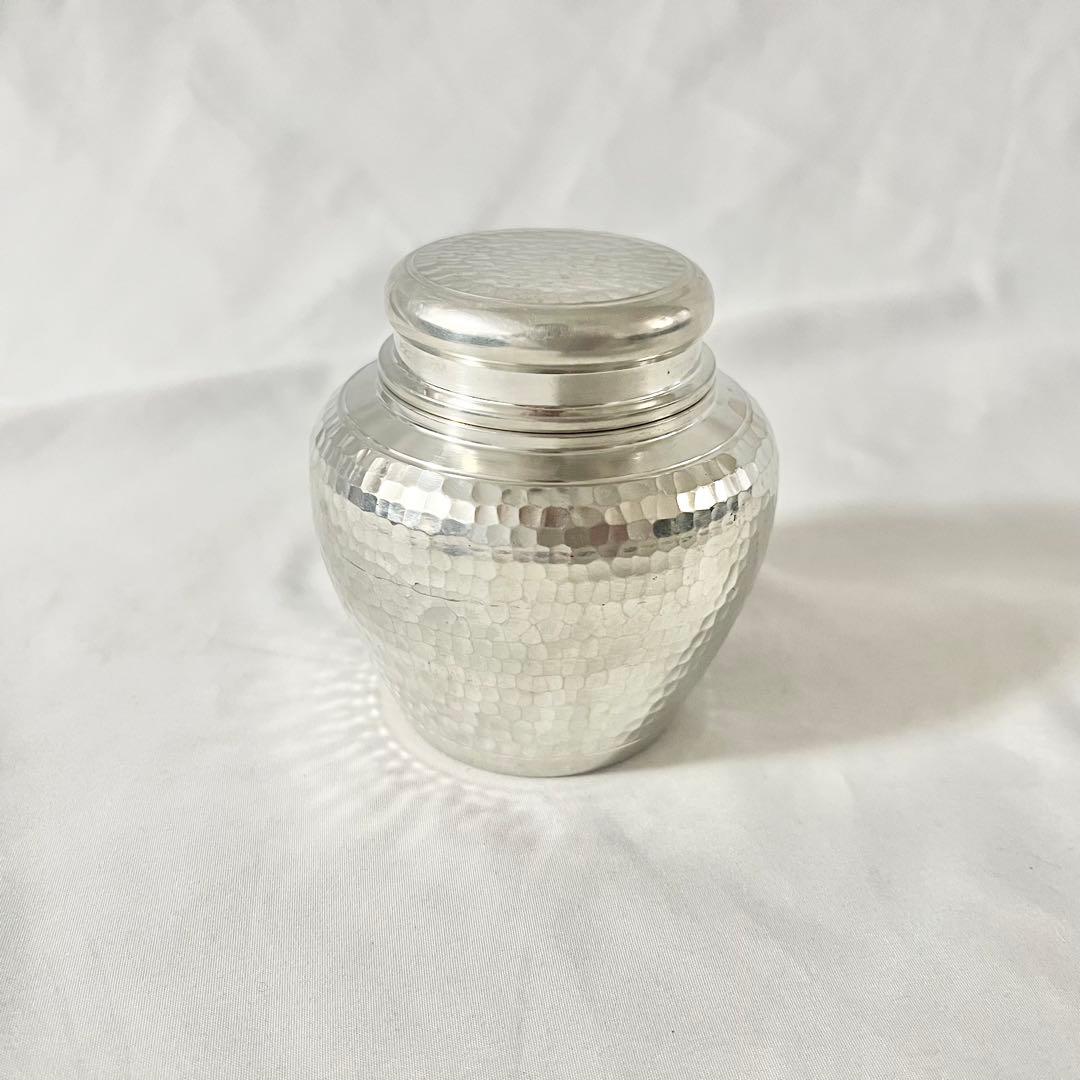 煎茶道具　錫半製　精錫　鎚目　茶壷　茶心壷