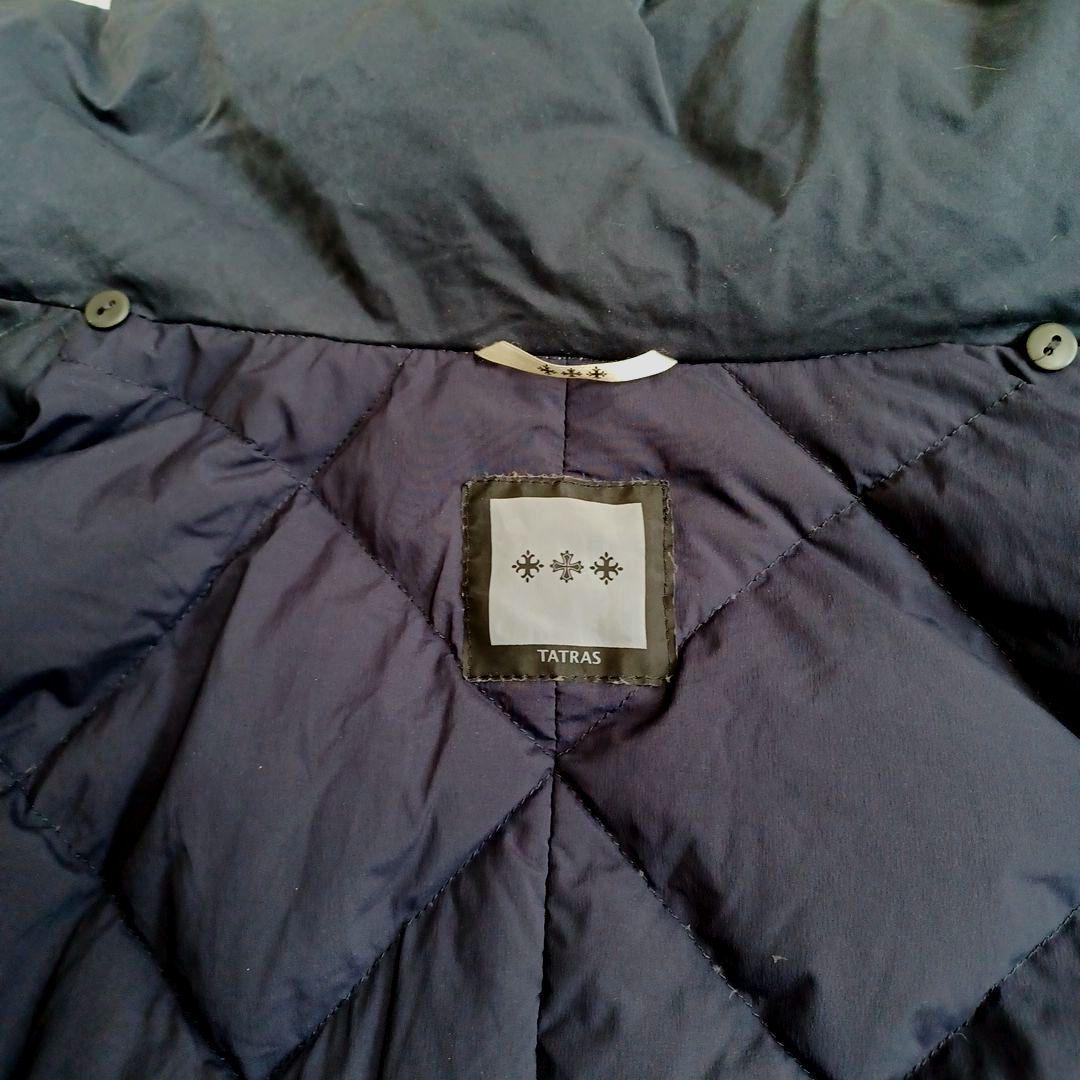 TATRAS　 ネイビー 　ダウンケープ　ポンチョファ―付き