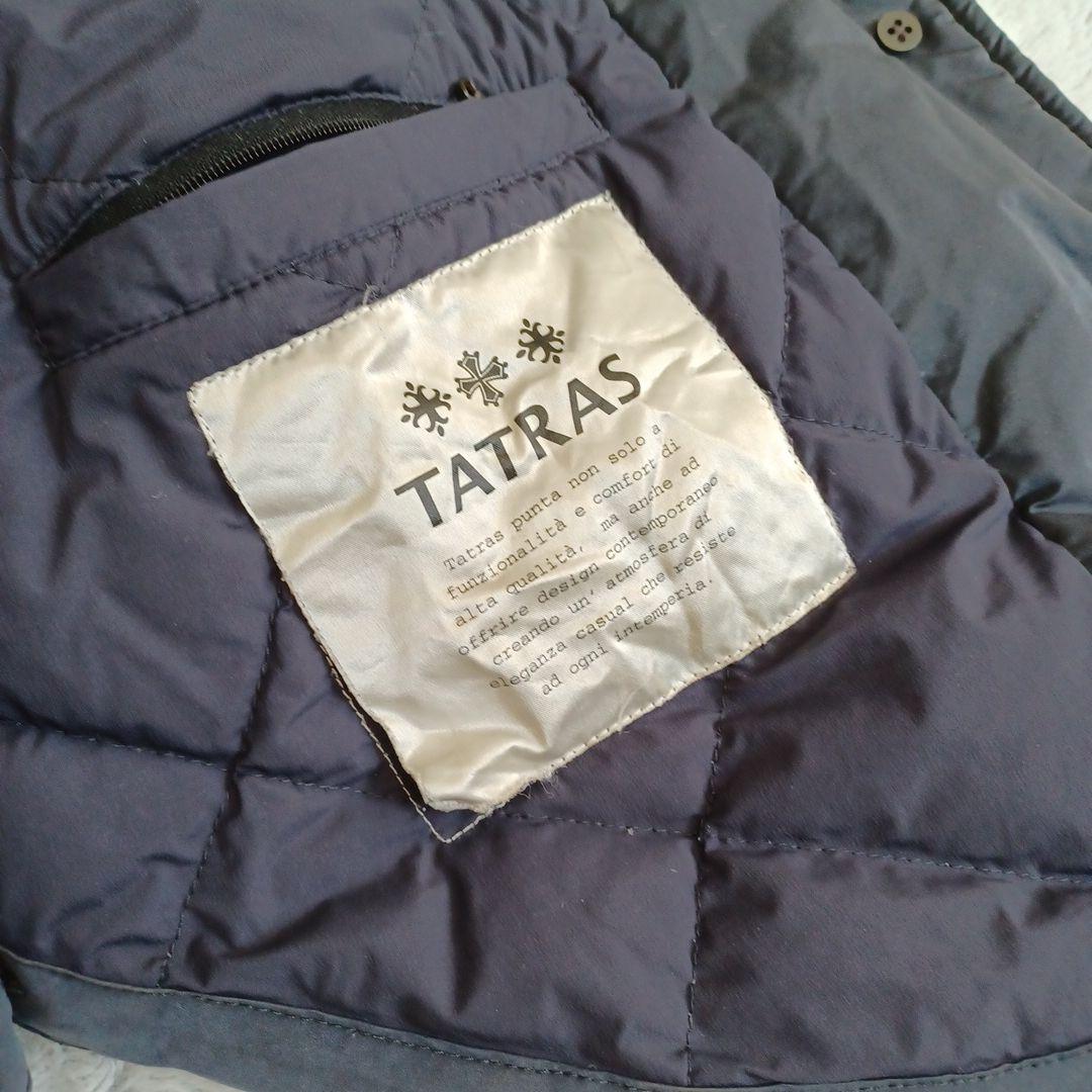 TATRAS　 ネイビー 　ダウンケープ　ポンチョファ―付き