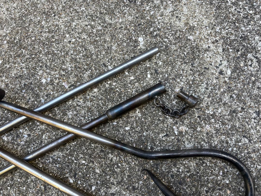 ハンドメイド　焚き火ハンガー　ファイヤーアンカー