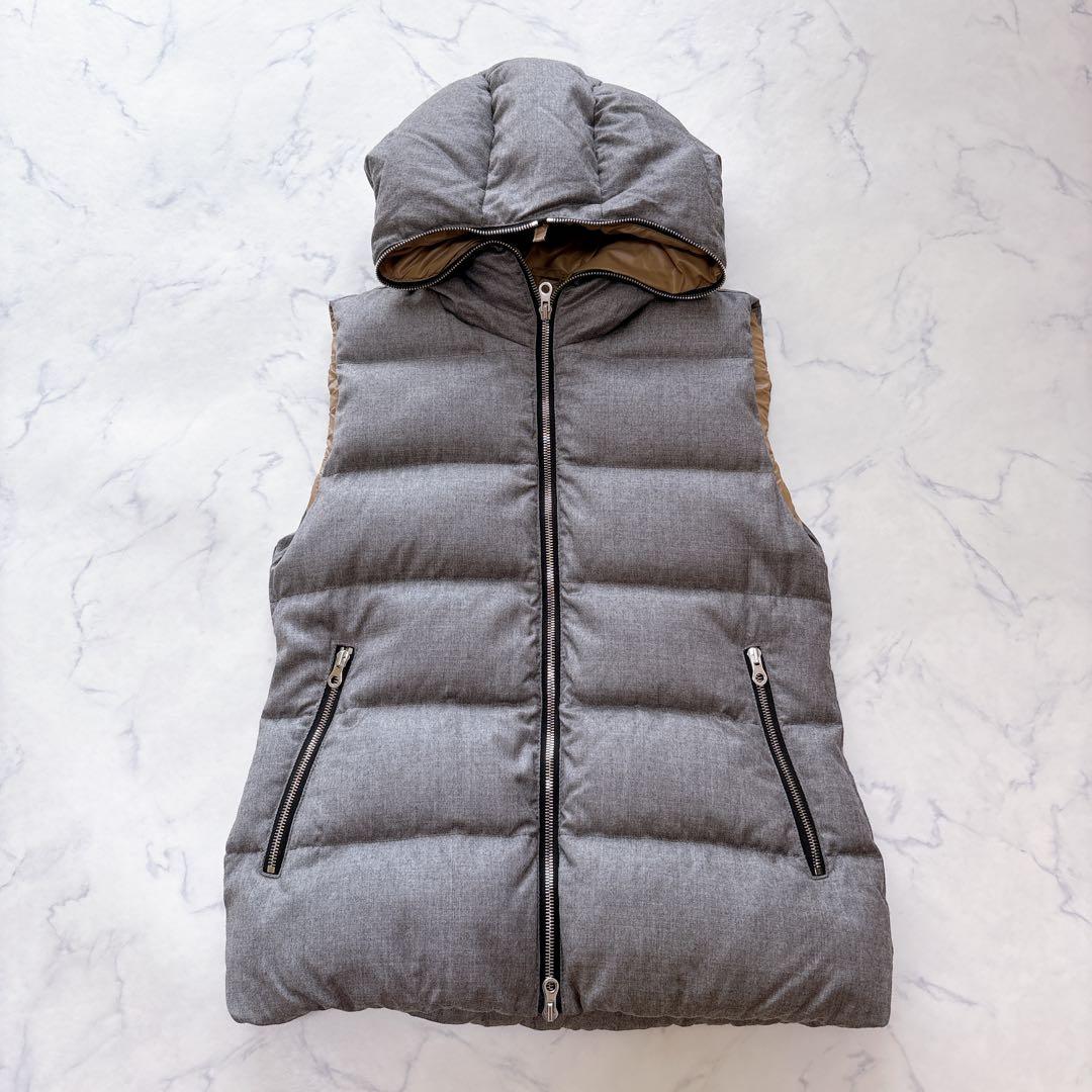 【美品】デュベティカ FEBEDUEウール ダウン ベスト 40 大きめ グレー