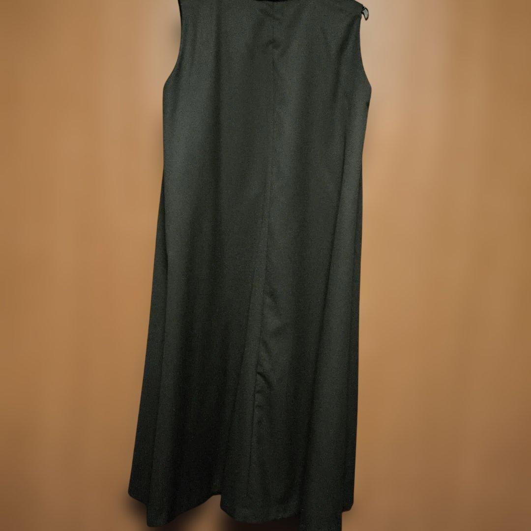 mizuiro ind 黒ロングジレ　ワンピース ベスト