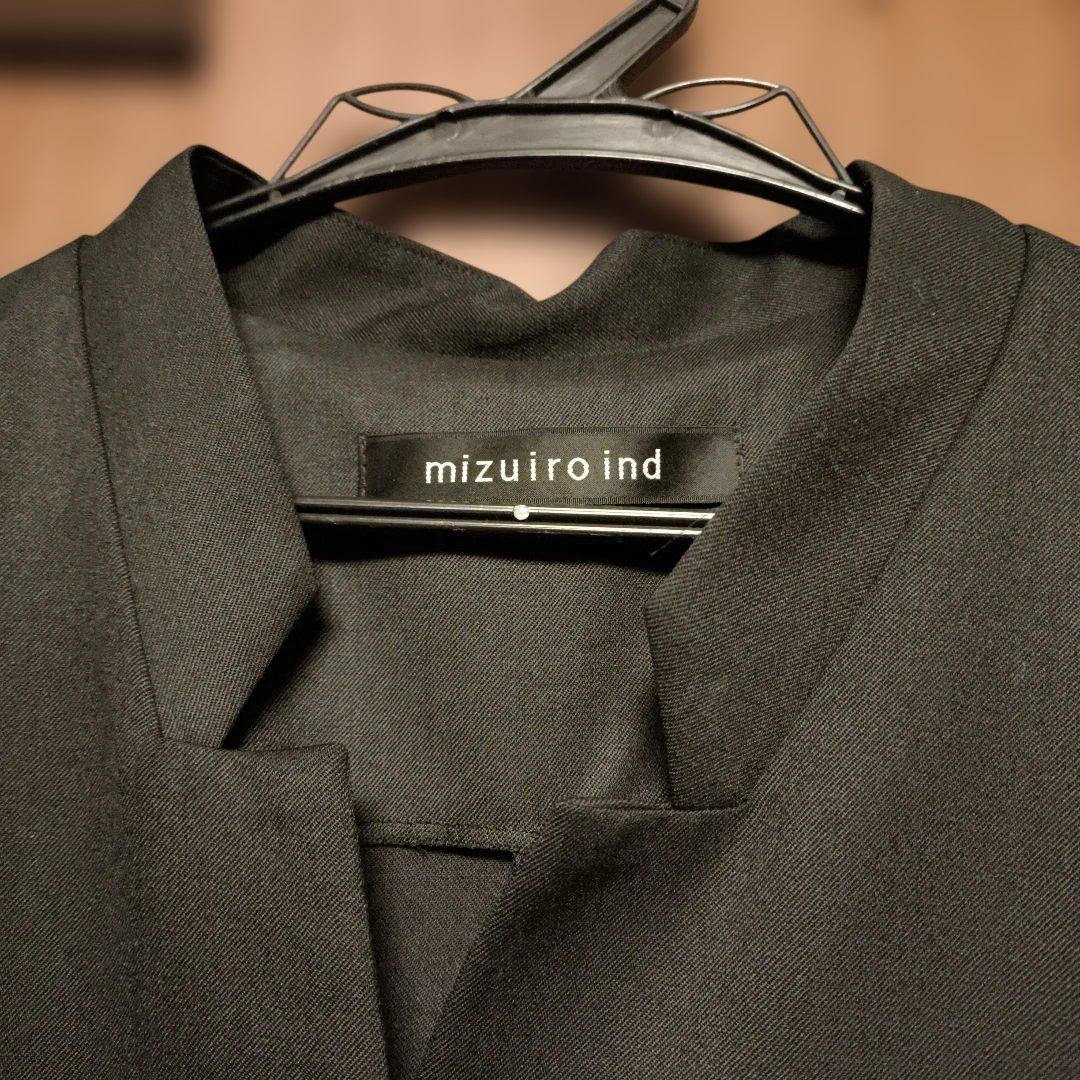 mizuiro ind 黒ロングジレ　ワンピース ベスト